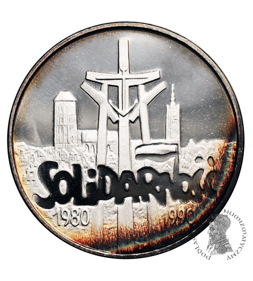 Polska. 100000 złotych 1990, Solidarność 1980-1990 ( 32 mm / mała - gruba). Proof