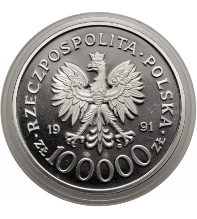 Poland. 100000 Zlotys 1991, The Polish Soldier on the Fronts of World War II - Narvik 1940 - Proof
