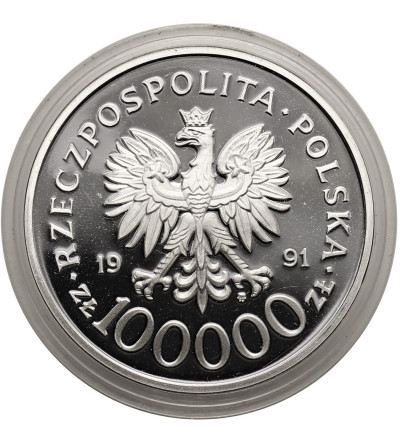 Poland. 100000 zlotys 1991, Major Henryk Dobrzanski "Hubal" - Proof