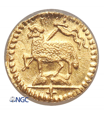 Germany, Nürnberg City. Gold 1/16 Ducat ND (c. 1700), Paschal lamb - NGC MS 67