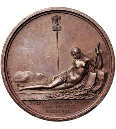 Francja / Polska, Napoleon I Bonaparte. Medal 1807 upamiętniający przeprawę armii francuskiej przez Wisłę w 1806 / 1807 r.