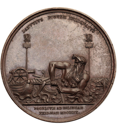 Francja / Austria, Napoleon I Bonaparte. Medal z 1809 r. upamiętniający bitwę pod Aspernem / Essling i przeprawę przez Dunaj