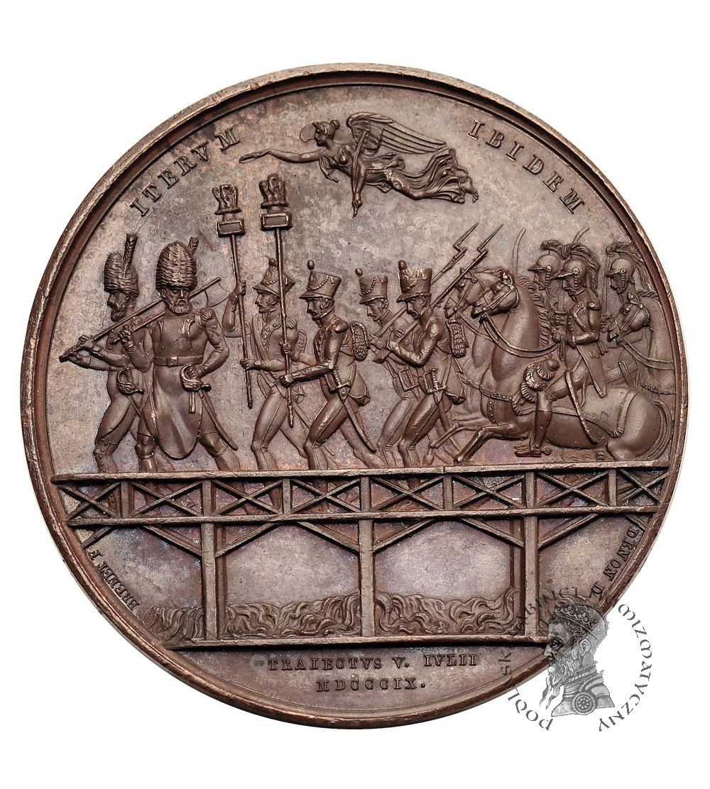 Francja / Austria, Napoleon I Bonaparte. Medal z 1809 r. upamiętniający bitwę pod Aspernem / Essling i przeprawę przez Dunaj