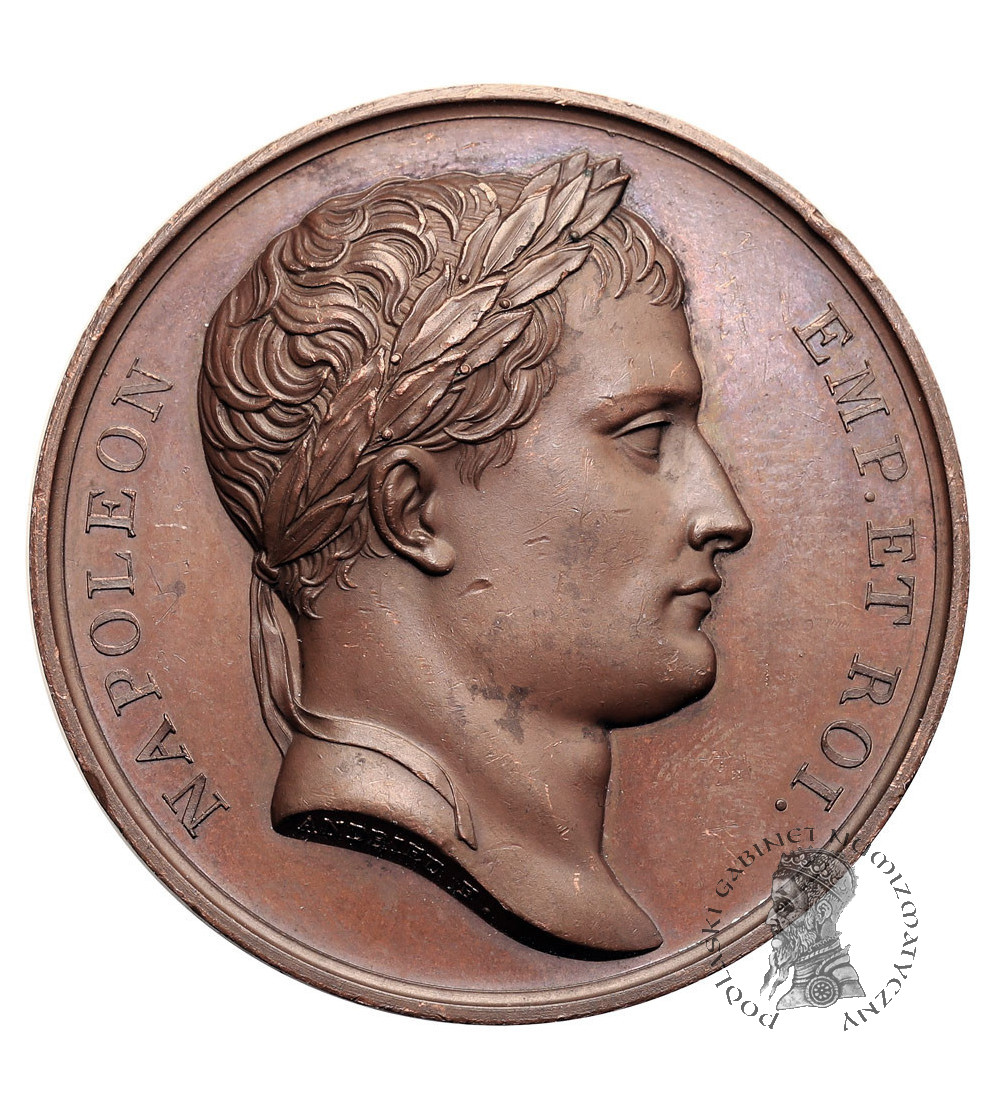 Francja, Napoleon I Bonaparte. Medal 1805 upamiętniający koronację Napoleona na króla Włoch w Mediolanie