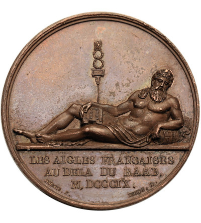 Francja, Napoleon I Bonaparte. Medal 1809 upamiętniający bitwę pod Raab