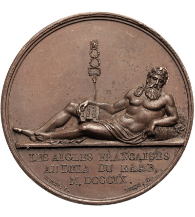 Francja, Napoleon I Bonaparte. Medal 1809 upamiętniający bitwę pod Raab