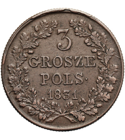 Polska. Powstanie Listopadowe, 1830-1831. 3 grosze 1831 KG, mennica Warszawa