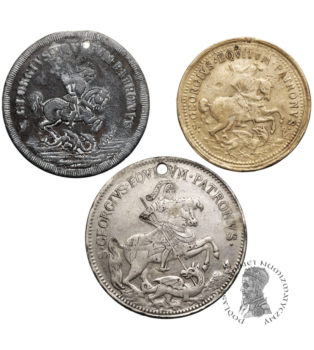 Hungary, Kremnica (Kremnitz). Set of 3 medals featuring St. George, 19th/20th century
