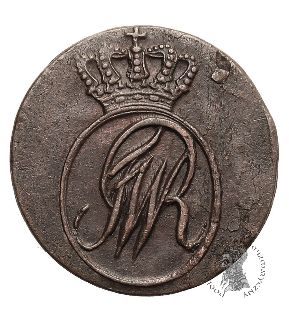 Polska. Zabór pruski / Prusy Południowe. Fryderyk Wilhelm II, 1786-1797. Szeląg (Solid) 1797 B, Wrocław