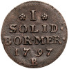 Polska. Zabór pruski / Prusy Południowe. Fryderyk Wilhelm II, 1786-1797. Szeląg (Solid) 1797 B, Wrocław