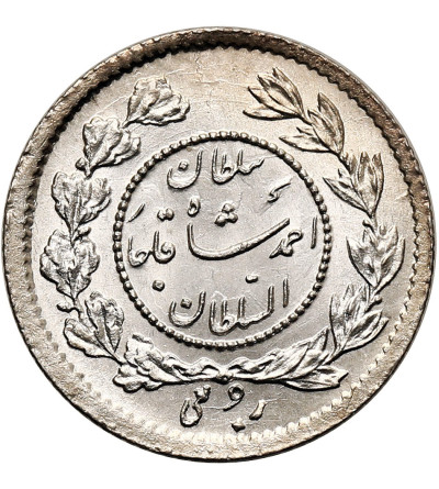 Iran. Sultan Ahmad Shah, AH 1327-1344 / 1909-1925 AD. 1/4 Kran/ Qiran (Robi / 5 Shahis), AH 1334 / 1915 AD
